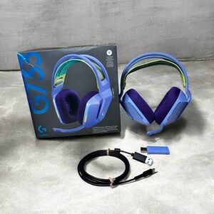 Logitech G LIGHTSPEED Wireless Gaming Headset RGB Lilac PC PS5 PS4 Xbox USB-C VR
